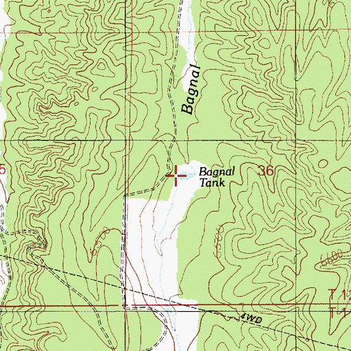 Topographic Map of Bagnal Tank, AZ