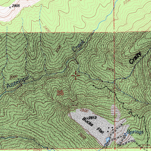 Topographic Map of Crazy Canyon, CA