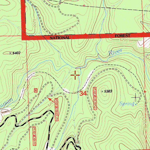 Topographic Map of Crazy Harry Gulch, CA