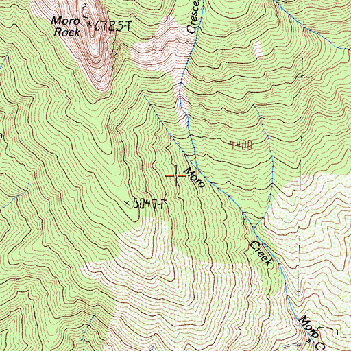 Topographic Map of Crescent Creek, CA