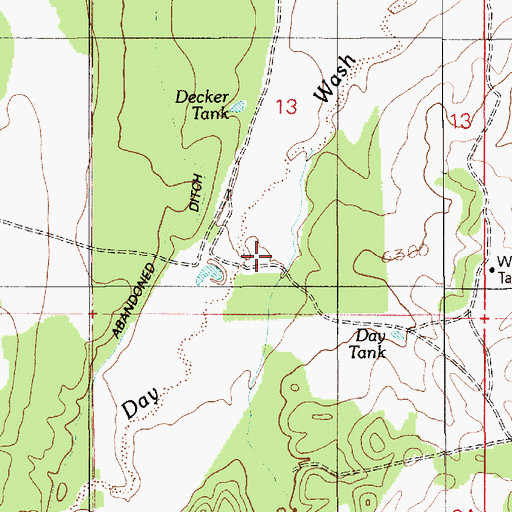 Topographic Map of Bagnal Wash, AZ