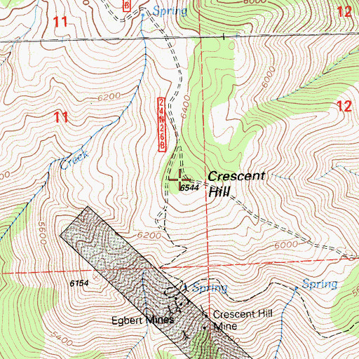 Topographic Map of Crescent Hill, CA