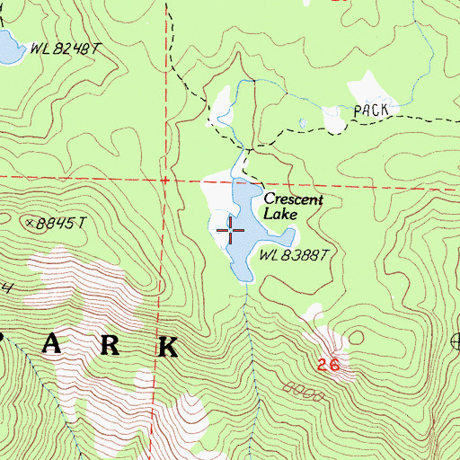 Topographic Map of Crescent Lake, CA