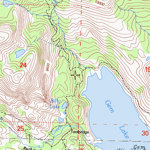 Topographic Map of Crest Creek, CA