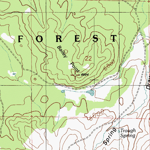 Topographic Map of Bailey Point, AZ