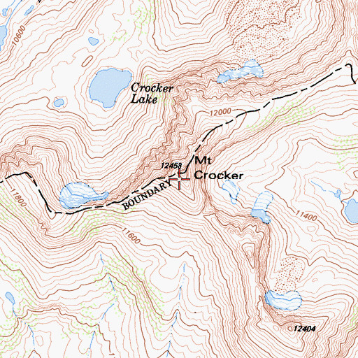 Topographic Map of Mount Crocker, CA