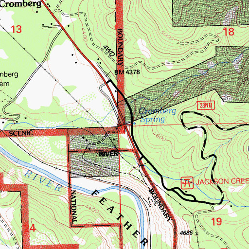 Topographic Map of Cromberg Spring, CA
