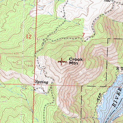 Topographic Map of Crook Mountain, CA