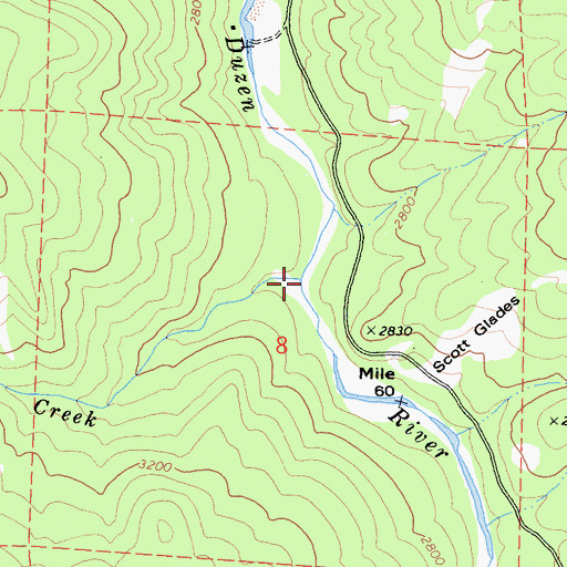 Topographic Map of Crooks Creek, CA
