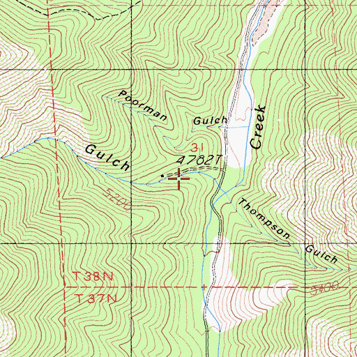 Topographic Map of Crosby Gulch, CA
