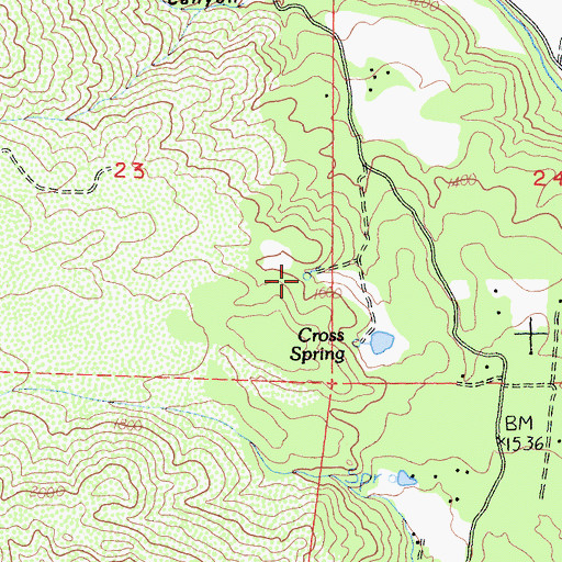 Topographic Map of Cross Spring, CA