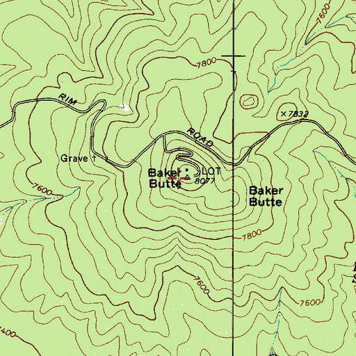 Topographic Map of Baker Butte, AZ