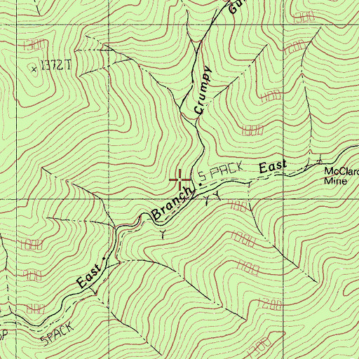 Topographic Map of Crumpy Gulch, CA