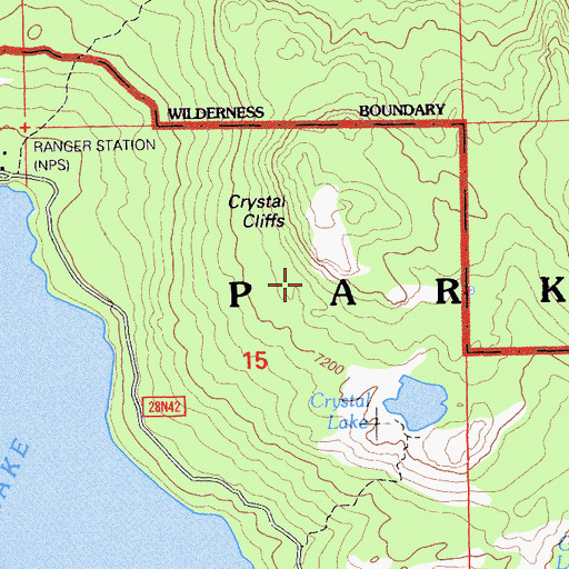 Topographic Map of Crystal Cliffs, CA