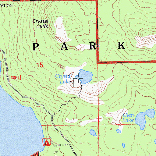 Topographic Map of Crystal Lake, CA