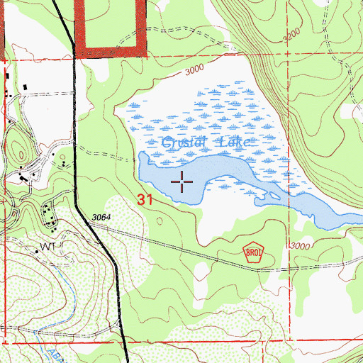 Topographic Map of Crystal Lake, CA