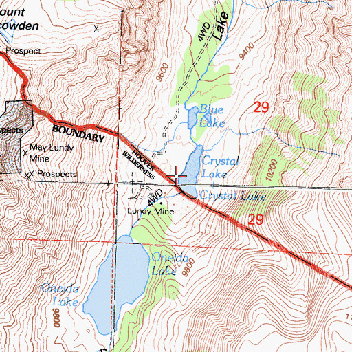 Topographic Map of Crystal Lake, CA