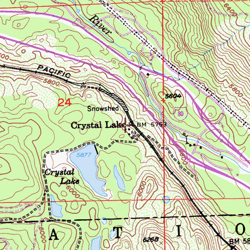 Topographic Map of Crystal Lake, CA