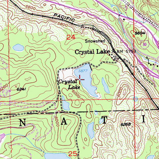 Topographic Map of Crystal Lake, CA