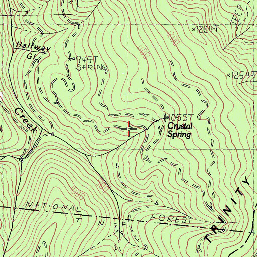 Topographic Map of Crystal Spring, CA