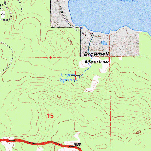 Topographic Map of Crystal Springs, CA