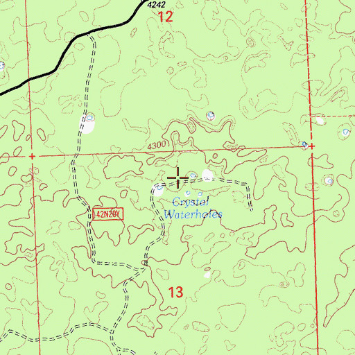 Topographic Map of Crystal Waterhole, CA