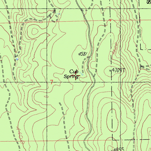 Topographic Map of Cub Spring, CA