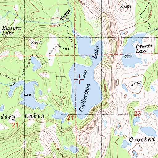 Topographic Map of Culbertson Lake, CA