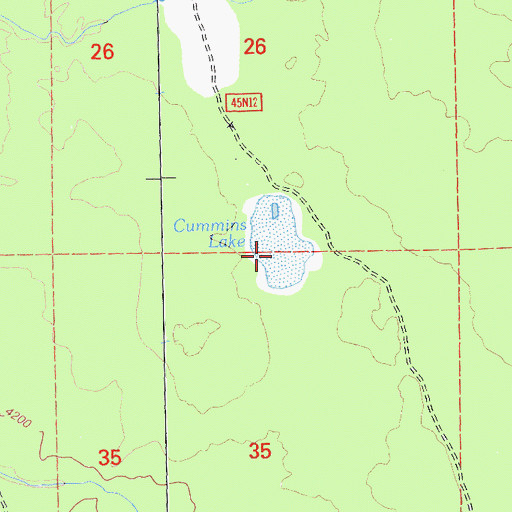 Topographic Map of Cummins Lake, CA