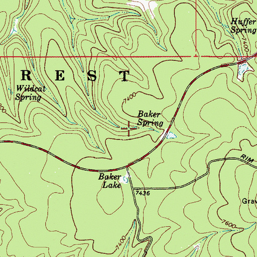 Topographic Map of Baker Spring, AZ