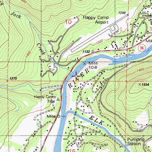 Topographic Map of Curley Jack Campground, CA