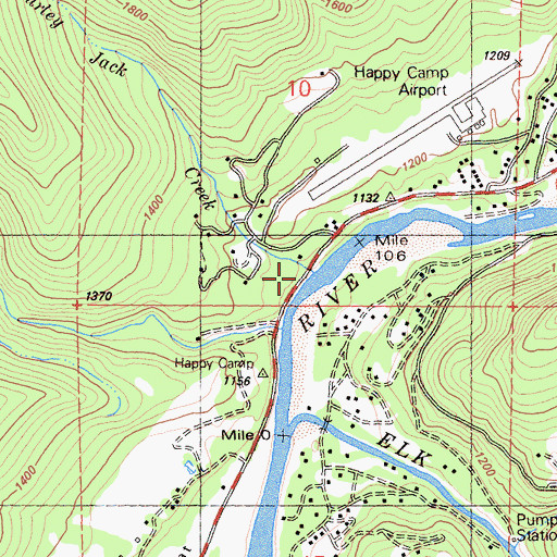 Topographic Map of Curley Jack Creek, CA