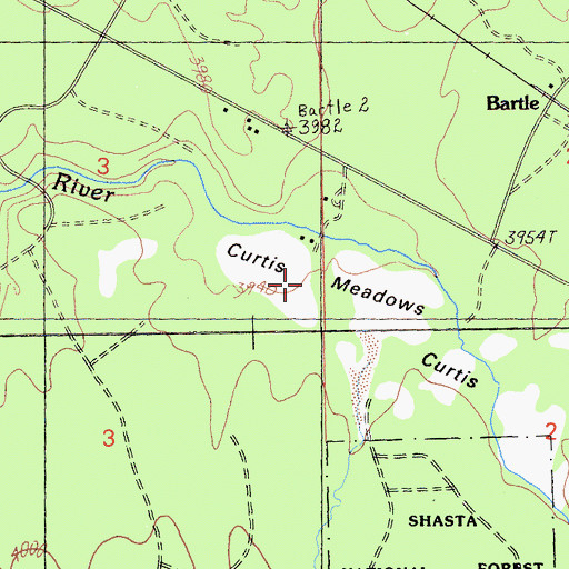Topographic Map of Curtis Meadows, CA