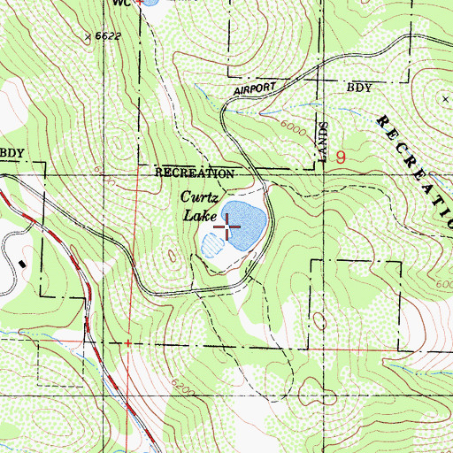 Topographic Map of Curtz Lake, CA