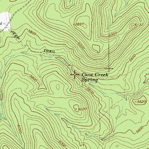Topographic Map of Cave Creek Spring, AZ