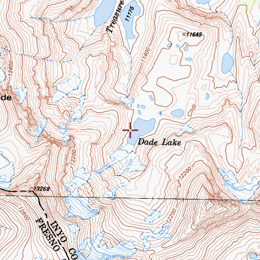 Topographic Map of Dade Lake, CA