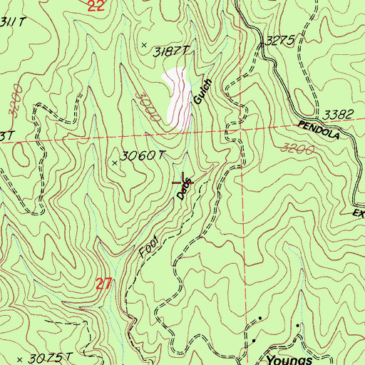Topographic Map of Dads Gulch, CA
