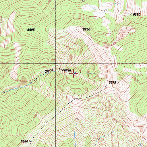 Topographic Map of Dads Pocket, CA