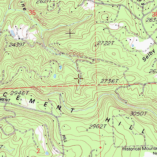 Topographic Map of Daisy Blue Mine, CA