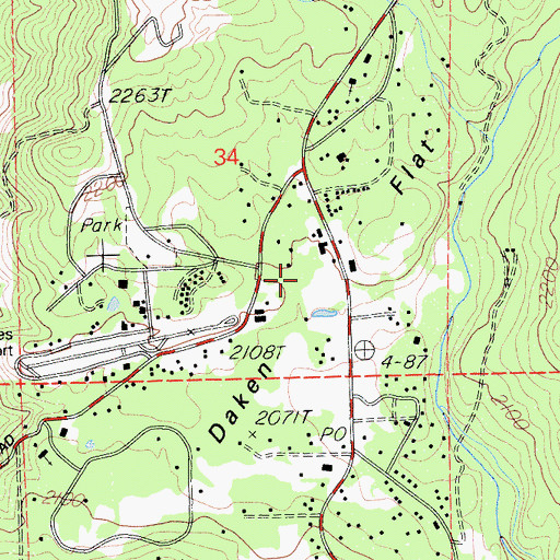 Topographic Map of Daken Flat, CA