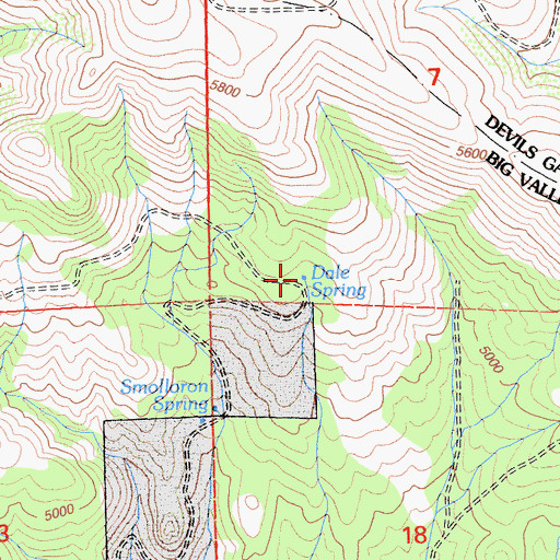 Topographic Map of Dale Spring, CA