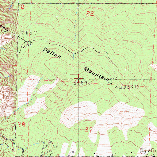 Topographic Map of Dalton Mountain, CA
