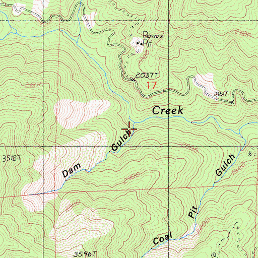 Topographic Map of Dam Gulch, CA