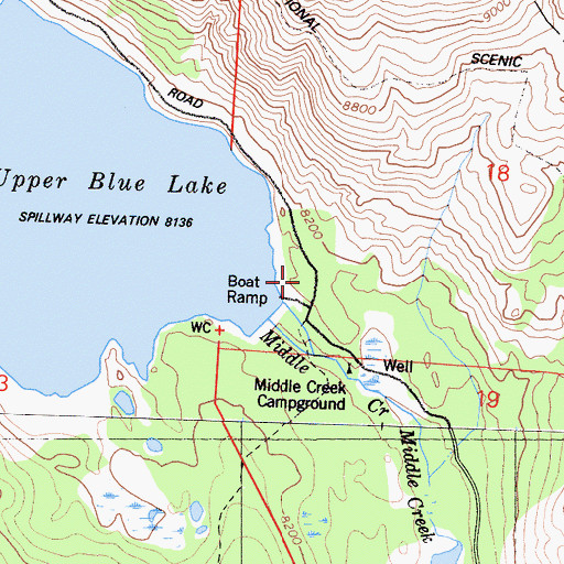 Topographic Map of Damsite Campground, CA