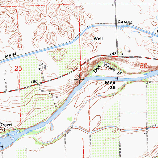 Topographic Map of Dan Casey Slough, CA