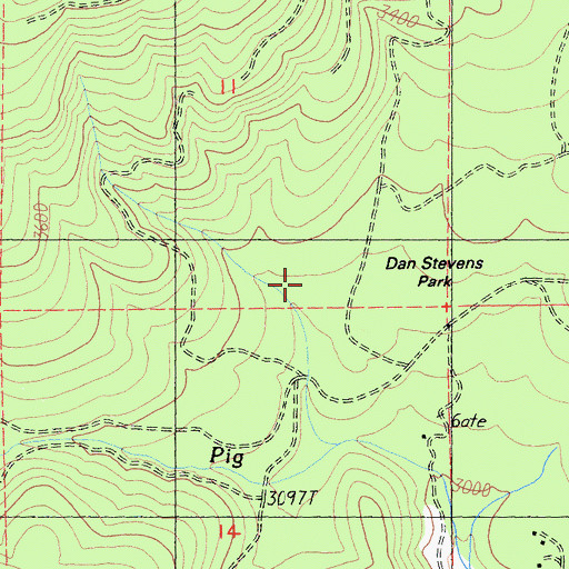 Topographic Map of Dan Stevens, CA