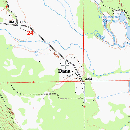 Topographic Map of Dana, CA
