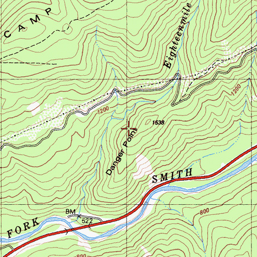 Topographic Map of Danger Point, CA