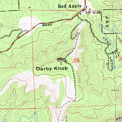 Topographic Map of Darby Knob, CA