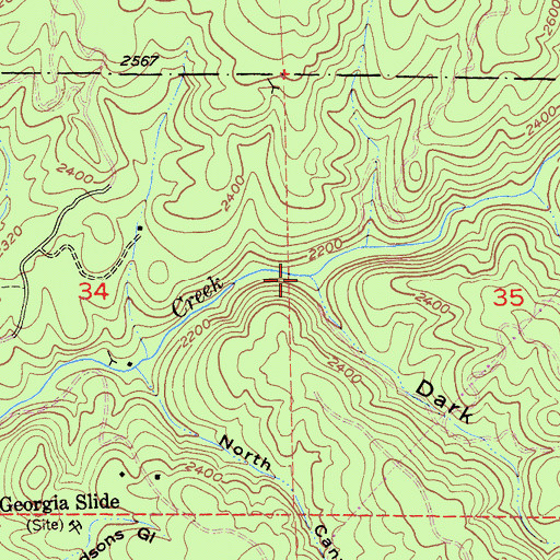 Topographic Map of Dark Canyon, CA